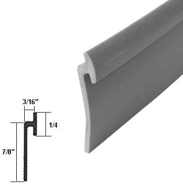 Gordon Glass® Angled Gray Vinyl for Framed Shower Door Drip Rail - 36" Long, Framed Shower Door Bottom Sweep, Made in USA.