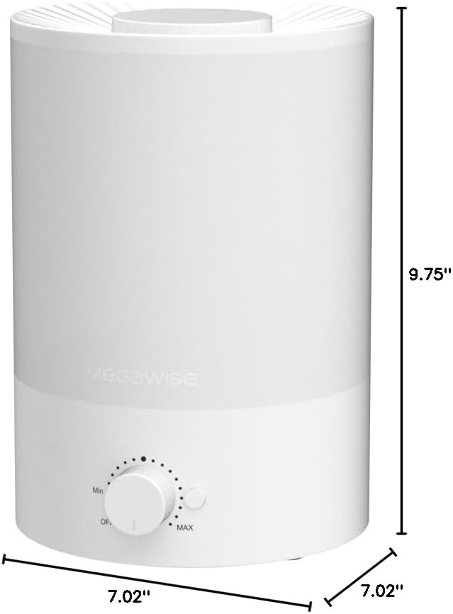 MEGAWISE 3.5L Quiet Humidifier, 7-Color Light, Auto Shut-Off, Cool Mist