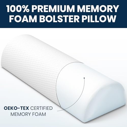 Everlasting Comfort Under Knee Pillow for Back Sleeping - Memory Foam Half Moon Leg Bolster Pillow for Back Pain, Thoracic Support