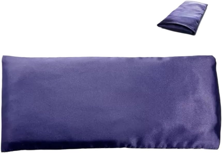 Flexseed Eye Pillow, Hot or Cold Weighted Satin Eye Mask, Microwaveable Moist Heat Eye Compress, Unscented Washable, Perfect for Sleeping, Yoga, Migraine Relief, Pack of 2(Flexseed)