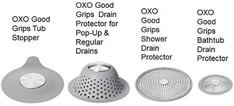 OXO Good Grips Silicone Shower & Tub Drain Protector, Hair Drain Catcher