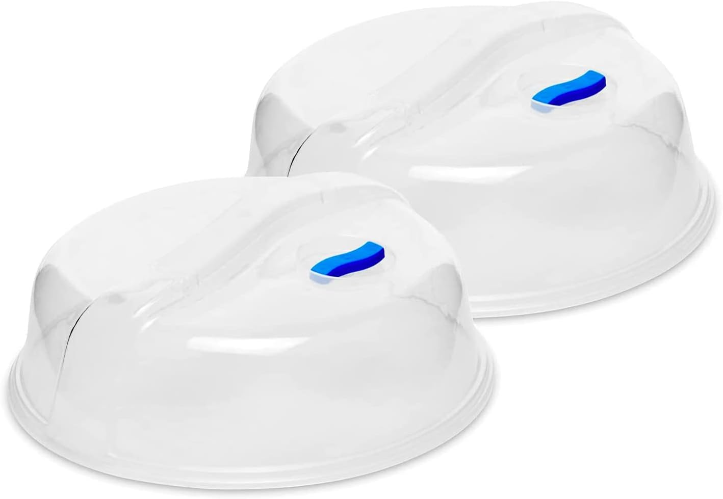 2 Microwave Plate Covers With Vents and Easy Grip for Warming Food, Perfect for Bowls, Pans, Trays, Microwaveable Lid Cover Cooker for Kitchen BPA Free 10 Inch Random Vent Color (2 Pack)