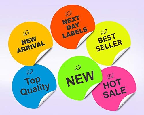 Blank Color Coding Stickers, Writable Surface – 500 Permanent Labels per Roll (Yellow Fluorescent, 1.5" Circle)