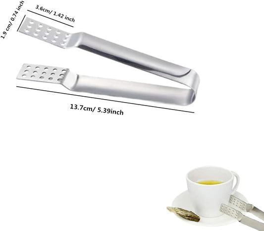 2 Pack Stainless Steel Tea Bag Squeezer, Kitchen Tea Bag Tongs Herbal Tea Infuser, Tea Bag Holder Strainer Clip for Loosing Leaf, Gripping Ice Cube, Sugar