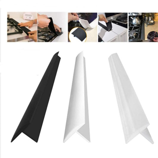 2 Pcs Silicone Stove Counter Gap Cover Oven Guard Seal Slit Strip Kitchen (Clear, 25 Inch)
