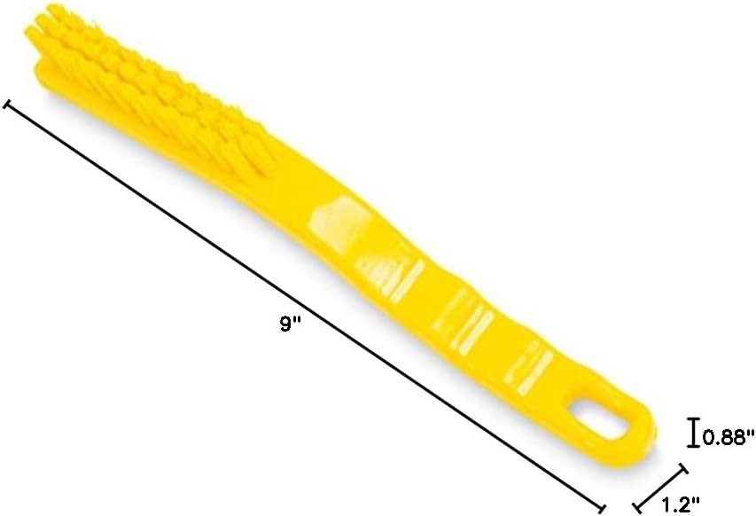 SPARTA Grout Brush with Stiff Nylon Bristles, 8 Inch, White | Flo-Pac, Stiff Crimped Nylon Bristles, 2.75-Inch Brush Section, Narrow Crevices, BPA Free