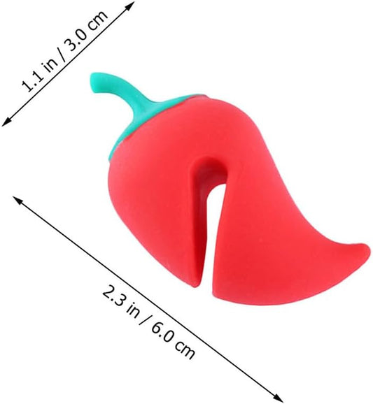 DOITOOL 8Pcs Silicone Pot Lid Lifters Heat Resistant Spill-Proof Boil Stoppers for Kitchen Soup Pots Convenient Lid Holders to Prevent Overflow Cute Carrot and Chili Design