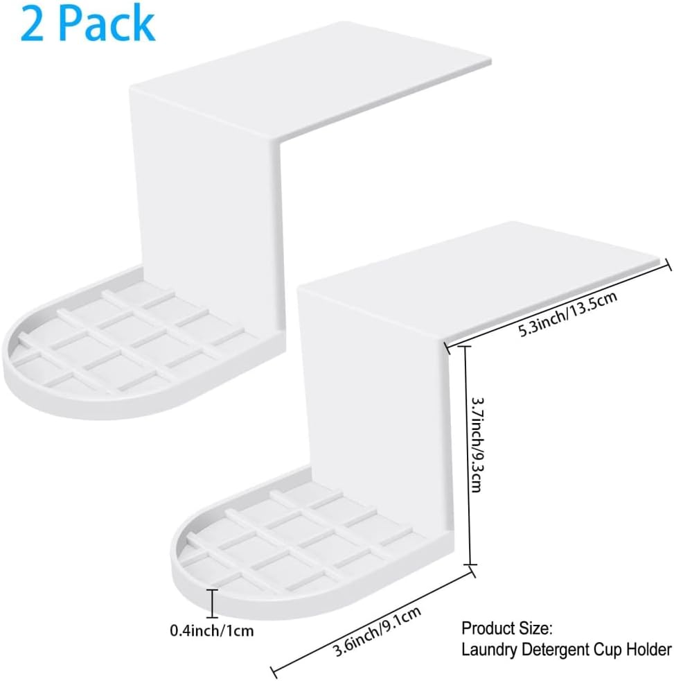 JTLB Laundry Detergent,2 Pack Laundry Detergent Holder Detergent Cup Holder Drip Catcher Tray Laundry Dispenser for Fabric Softener Container