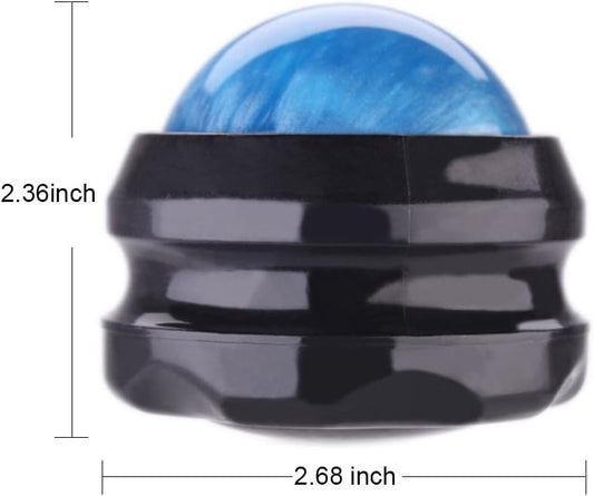 Manual Massage Ball Pain Relief Back Roller Massager Self Massage Therapy and Relax Full Body Tools for Sore Muscle Joint Pain Essential Oils or Lotion Relax (Blue)