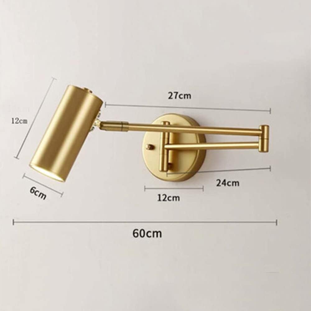 Swing Arm Wall Sconce Adjustable Wall Mount Reading Light Headboard Lamp, Modern Hardwired Sconces GU10 Wall Swivel Spot Lights for Bedroom Bedside Living Room Study