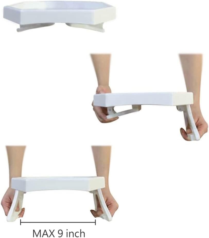 Sofa Arm Clip Table, Armrest Tray Table, Drinks/Remote Control/Snacks Holder … (Platic, Brown)