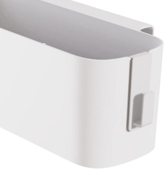 Bedside Storage Caddy with Double Hooks, 13 in White Hanging Bed Organizer for Headboards, Bunk Beds and Dorm Rooms
