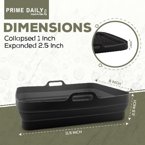 Silicone Air Fryer Toaster Oven Tray Liner – Extra-Large Capacity, Microwave Safe, Easy Cleanup - Includes Mitts & Tongs