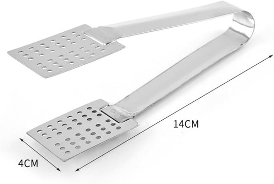Luxshiny Tea Bag Clamp Set of 2 Stainless Steel Tea Bag Squeezer Tongs with Strainer and Solid Side Multipurpose Clips for Kitchen Ice Cubes Dishwasher Safe 5.51 X 1.57 X 0.78 in