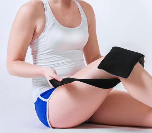 Cold and Hot Therapy Wrap, Black, Latex-Free, Non-Toxic, for Back, Abdomen, Hip, Sports Injury Prevention, Recovery (Back/Abdomen). kit Includes Flexible Gel Compress, Sleeve and Strap.