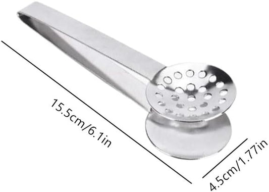 Stainless Steel Tea Bag Squeezer, Metal Grip Holder Tea Bag Tongs, Tea Bag Strainer Clips Herb for Ice Sugar Cubes Lemon Slices Kitchen Bar Tools (2 Pack)
