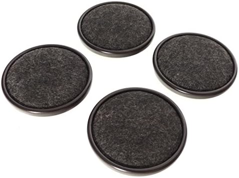 Furniture Caster Cups 3”, Carpeted Steel Floor Protectors, 4 Pack Tech Team