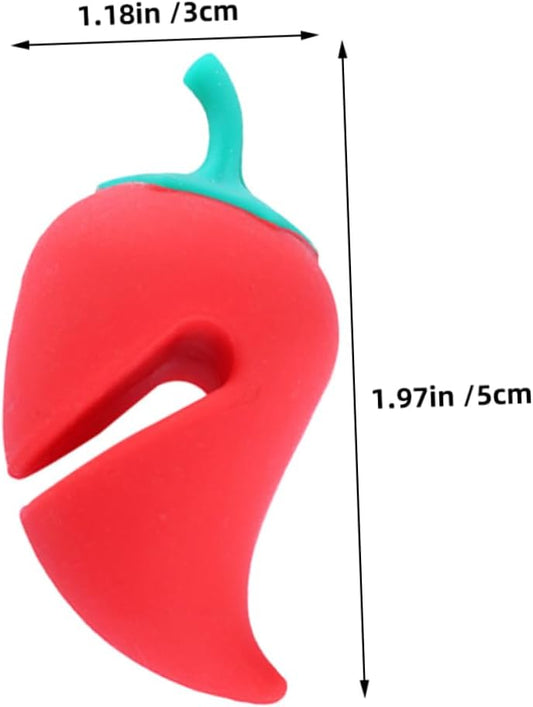 4Pcs Chili Silicone Pot Lid Lifter Heat Resistant Spill Stopper Kitchen Gadget for Preventing Boil Overs and Enhancing Air Circulation