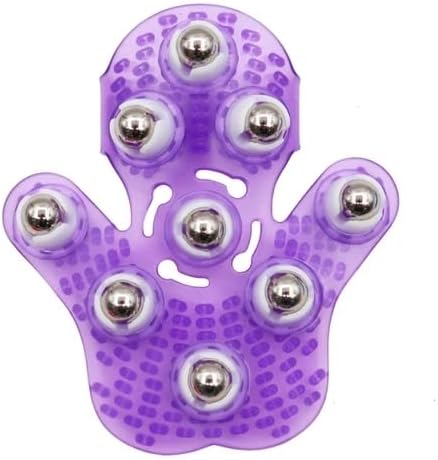 Roller Ball Body Massage Glove Anti-Cellulite Muscle Pain Relief Relax Massager for Neck Back Shoulder Buttocks Face Lift Tools (Blue)