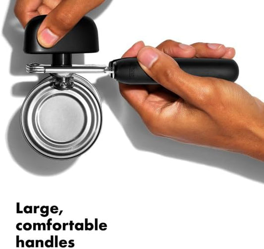 OXO Good Grips Smooth Edge Manual Can Opener, No Sharp Edges, Soft Grip | Safe Cut Lid Removal, Easy-Grip Handles, Arthritis-Friendly, Smooth Edges, Seniors, Kitchen Tools