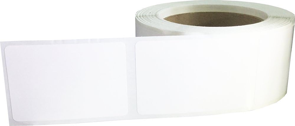 Removable Blank Food Rotation Labels, 2 x 3 Inch White Adhesive Stickers, 500 Total Labels on a Roll for Food Prep, Date Marking, and Kitchen Organization – Made in the USA