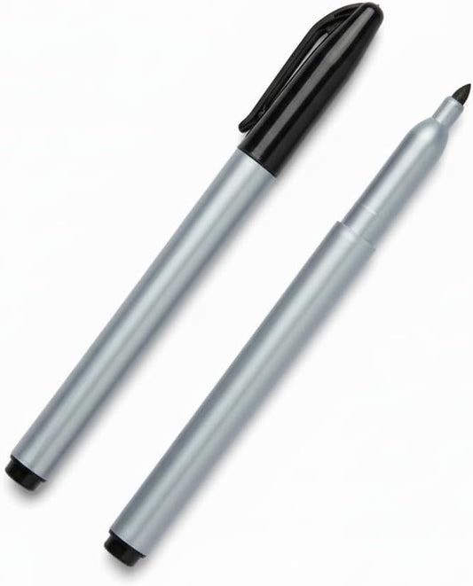 Cadie Permanent Freezer Marker Set of 2 – Waterproof Fast-Drying Black Ink Pens with Chisel Tip for Food Labeling, Fridge & Freezer Storage, Kitchen & Lab Use & General Organization.