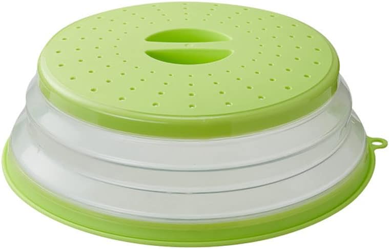 Collapsible Microwave Splatter Cover, 10.5 Inch, Dishwasher-safe, Microwave Plate Cover With Steam Vent,BPA-Free Silicone & Plastic (white)