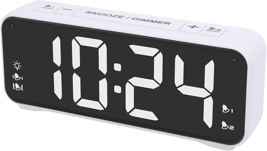 Extra Dual Alarm Clock with Bed Shaker LED Display Bed Shaking Alarm Clock Snooze Function for Heavy Sleepers