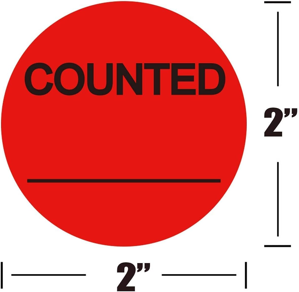 Counted Stickers Counted Inventory Control Label Counted Shipping Labels | 2 Inch Round Circle Counted Stickers for Round Adhesive Writable Inventory Control Shipping and Inventorys 500 Pcs