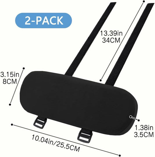 Office Chair Armrest Covers – Memory Foam Armrest Pads Ergonomic Forearm Support Pillow with Non-Slip Cushion for Office Chairs Gaming Chairs Wheelchairs (Black, Set of 2)