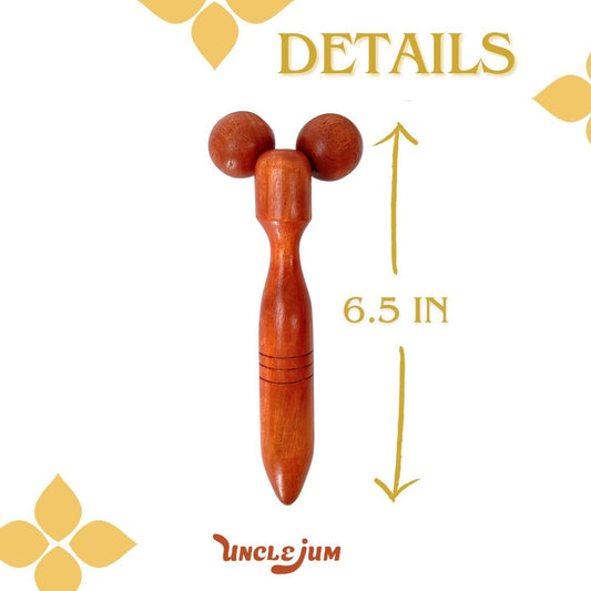 Massage Wooden Thai Wood Double Roller Massage Stick Wood Therapy Massage Tools Handheld