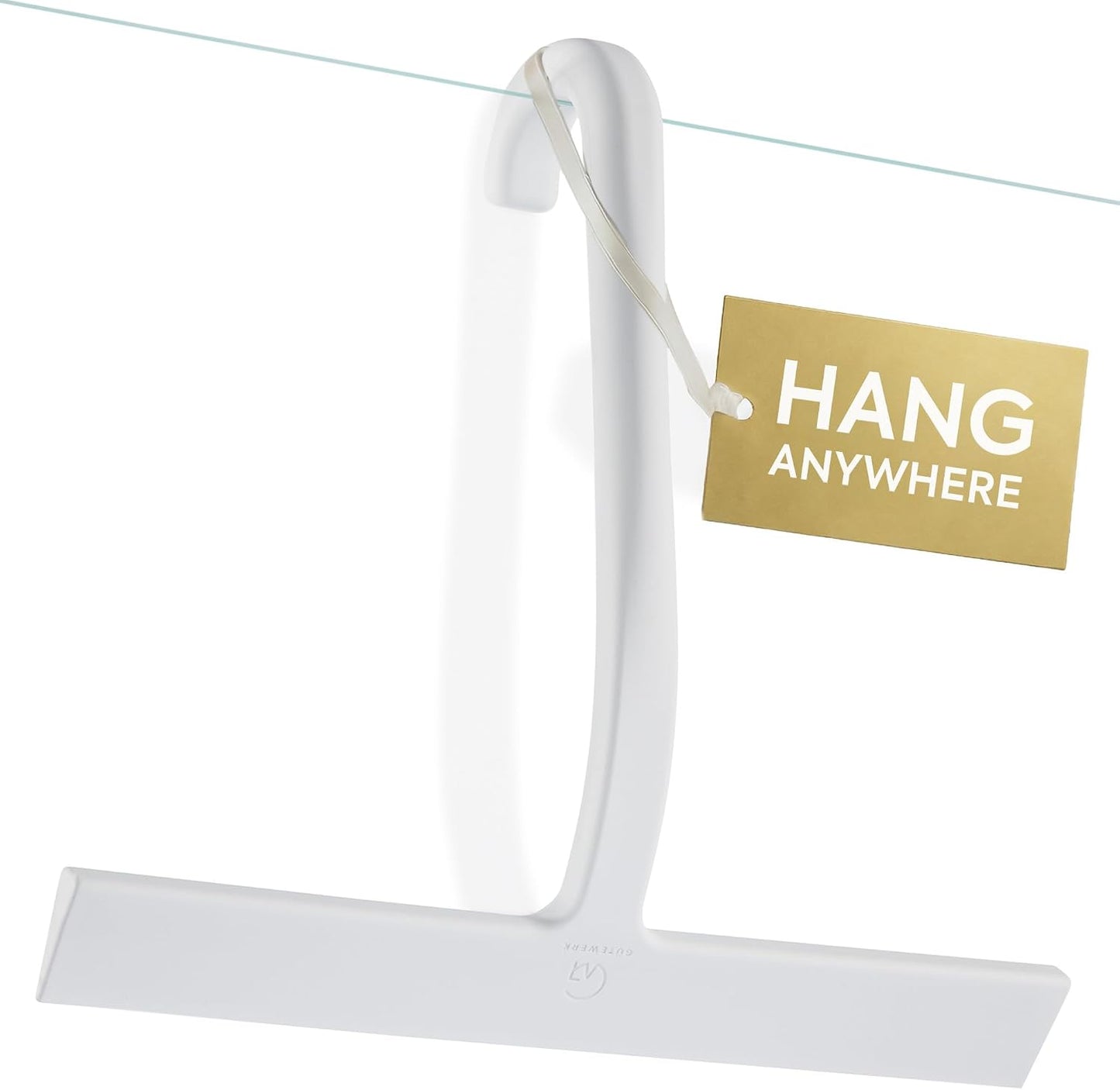 Shower Squeegee for Glass Doors, 10″ Black with No-Drill J-Hook | Hang Anywhere Without Adhesive, Seamless One-Piece Silicone, Encased Steel Core, Streak-Free Shower Squeegee for Glass & Tile