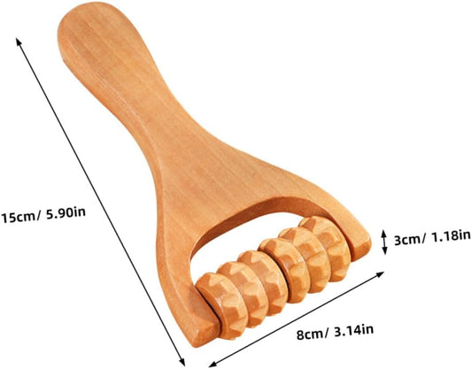 2Pcs Wooden Body Roller Massage Tool for Muscle Relief Neck Foot Shoulder Manual Muscle Roller for Home Office Travel