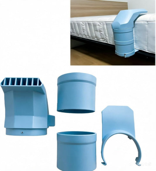 Bed Cooling Nozzle Adapter Kit for 4 Inch Duct Fan, Under Sheet Cooling System for Hot Sleepers, Bed Fan Attachment for Night Sweats, Quiet Airflow Cooling Solution for Sleep Comfort (Cool Blue)