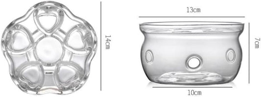 Heart Base for Teapot Creative Insulated Heating Stand Stylish Glass Material for Tea and Beverage Heating for Home Use