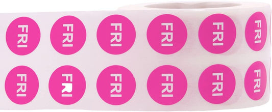 Red Circle Wednesday Stickers – 1/2 Inch Round Adhesive Labels, 1000 Total Stickers Per Roll for Inventory, Food Rotation, Organization, and Retail – Made in the USA