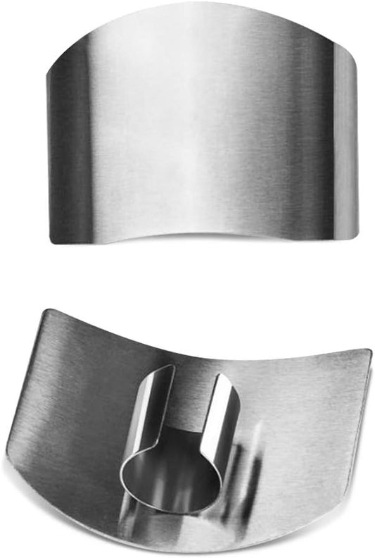 SourceTon Stainless Steel Finger Guard (5-Pack) - Adjustable Kitchen Safety Protector for Vegetable, Fruit & Meat Cutting