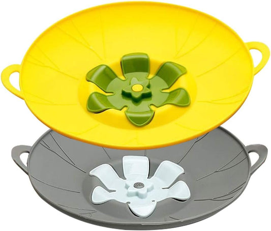 Orione 2Pcs Multi-Purpose Spiil Stopper Lid Cover Silicone Boil Over Safeguard Over-Boiling Anti Spiill Lid Cover Pot Pan Lid Multi-Function Cooking Kitchen Tool