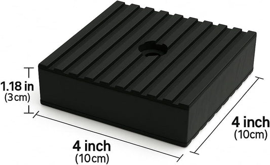 4 Pack Heavy-Duty Anti-Vibration Pads – Solid Rubber 4"x4"x1" | Noise Dampening, Slip-Resistant Pads for Air Compressor, Generator, Washer, Dryer, HVAC Equipment