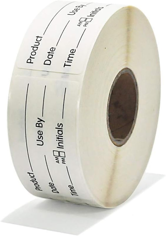 L LIKED 500 Stickers Use by 1 x 2 Inch Blue Dissolvable Food Storage Labels for Containers