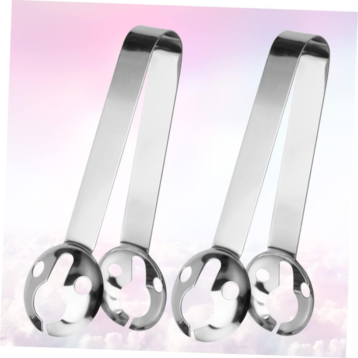 Mikinona 2pcs Stainless Steel Tea Bag Holder Strainer Heat Resistant Tea Tools for Slotted Spoon Squeezer Kitchen Accessories
