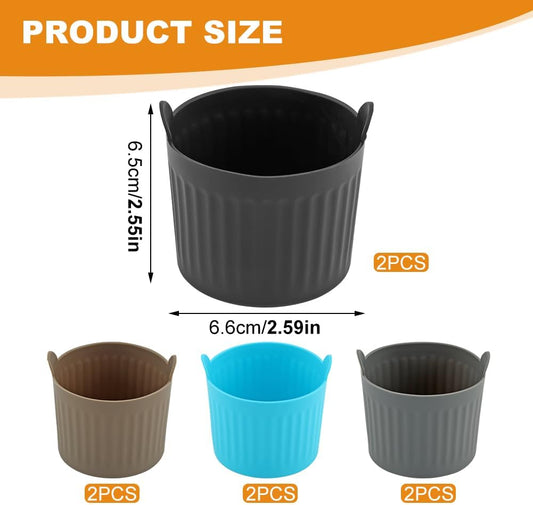 8 Pcs Air Fryer Baking Ramekins, Reusable Silicone Muffin Cups, Non-Stick Egg Bite Mold Baking Cups Air Fryer Accessories for Eggs, Muffins, Cupcakes, Puddings, Tarts, Custards(COLOR:Multi)