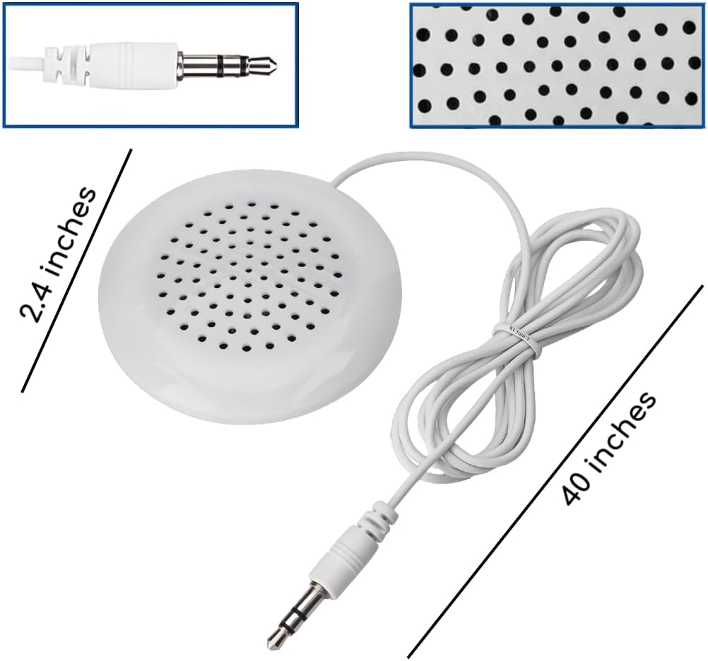 KUJOBUY Pillow Speaker 3.5mm Mini Under Pillow Music for iPod Flat Speaker for Phone Sleep or Hypnosis Sound Portable Sleeping Sound Small Sleeping Audio System for MP3