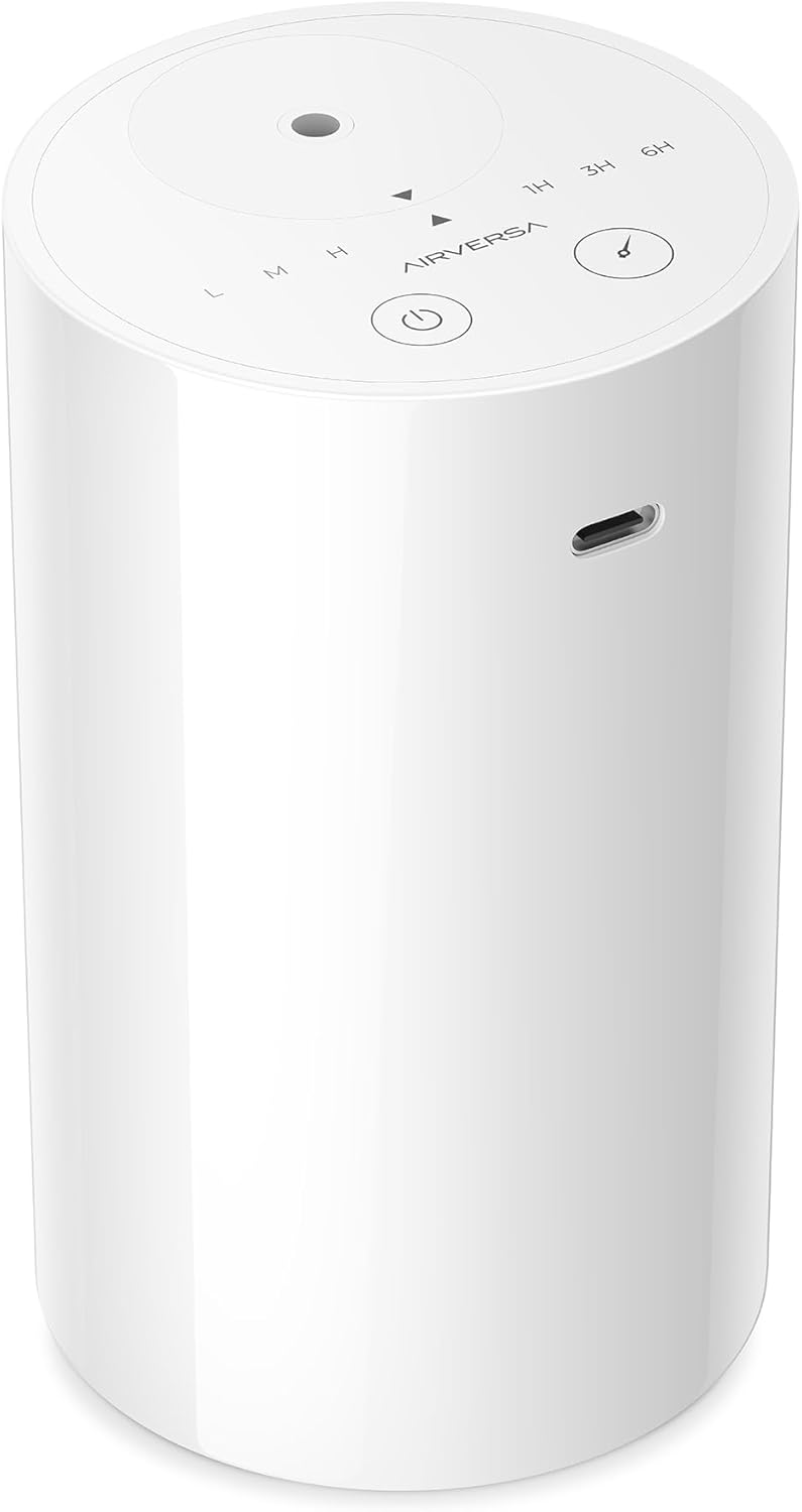 Airversa AN8 Waterless Essential Oil Diffuser Starter Kit, Black