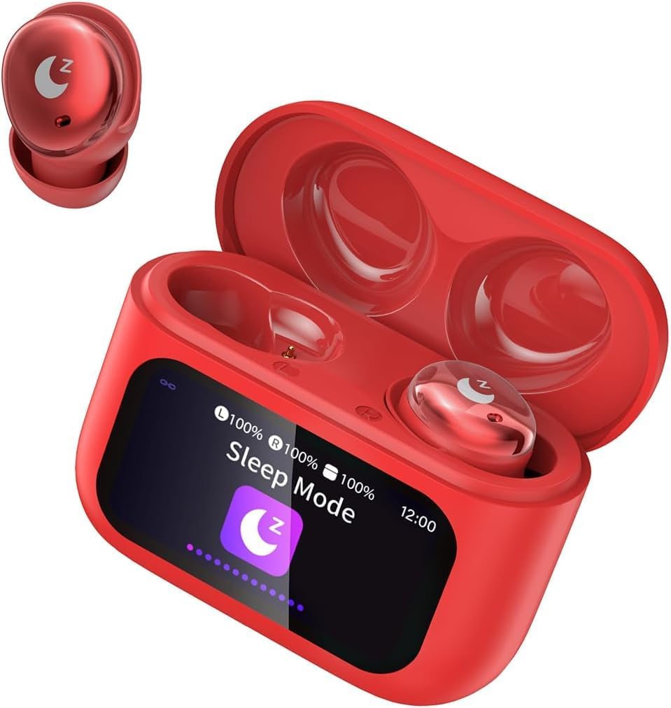 2026 Sleep Earbuds Bluetooth 5.4 in Ear Smart Touch Screen Ear Buds, 48H Playtime Mini Sleep Headphones Small Design for Side Sleepers, 5 EQ Modes, Crystal-Clear Calls, IPX7 Waterproof Earphones Black