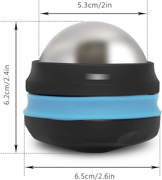 AHIER Cold Massage Roller Ball, Stainless Steel Cold Therapy Relief Tool | Free Rolling Removable Gel Ball Deep Tissue Massage Pain Relief, Great Tool for Back/Neck Pain, Muscles Recovery (Black)