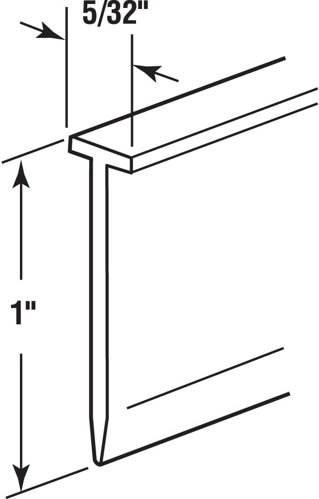 Prime-Line M 6211 Shower Door Bottom Sweep, 36 In. x 1 In. Strip, Vinyl Construction, Clear, 5/32 In. Tee Insert Shape (Single Pack) | Clear, Single Pack