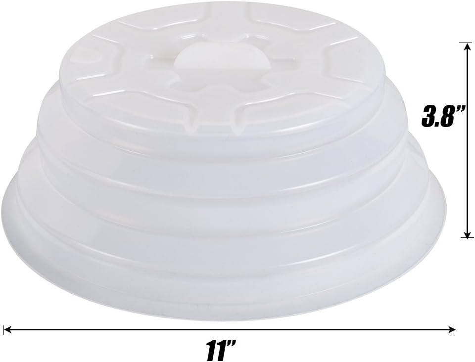 Collapsible Silicone Microwave Plate Cover Splatter Guard | Dishwasher Safe & BPA Free, 11”, Blue