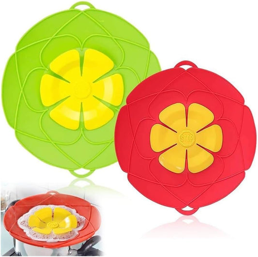 2pcs Silicone Spill Stopper Lid Cover - 10.2 Inch Kitchen Cooking Tool for Boil Over Prevention(Gray Pot Lid)