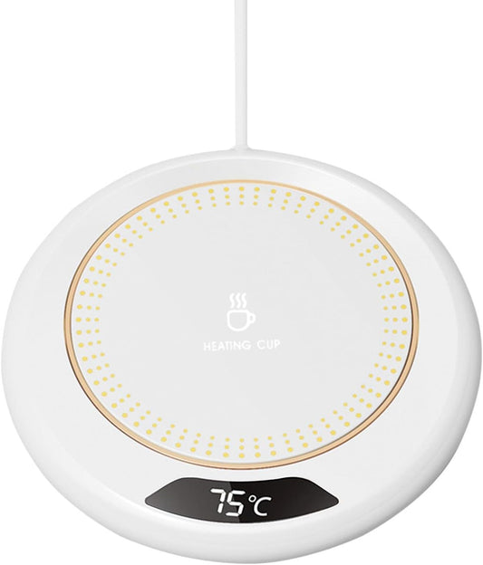 Coffee Warmer for Desk Auto Shut Off, Smart Coffee Mug Warmer with 3 Temp Modes, 1-8h Timer, Electric Coffee Cup Warmer for Desk, USB Mug Warmer for Desk, Coffee Warmer Plate for All Cups (White)